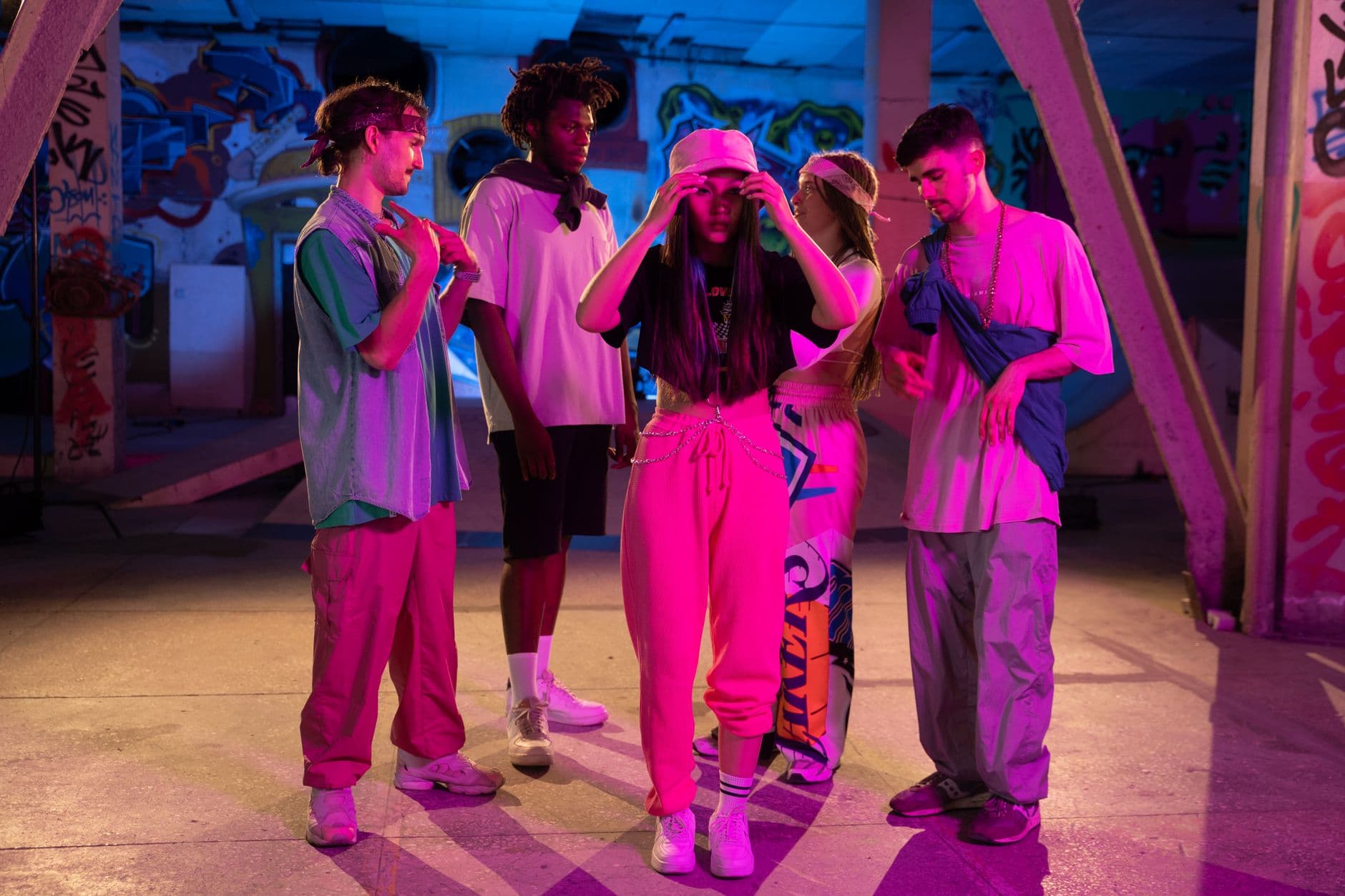 Hip-hop dance group performing